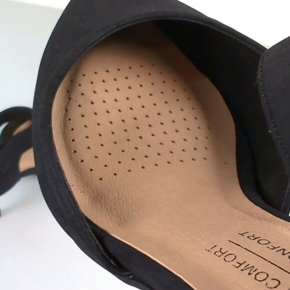 3/$20 George Asymmetric Pointed Heels Elegant Black Faux Suede Cushioned Shoes - Picture 8 of 13